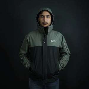 Navigate Soft Shell Chaqueta repelente al agua Invierno a prueba de viento Impermeable Stand Collar Cierre de cremallera Relleno de poliéster Ajuste holgado - Product Image 1