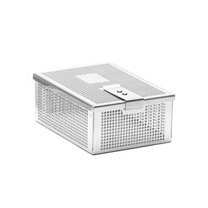 Mini panier de stérilisation en autoclave en acier inoxydable 304 chirurgical personnalisé de qualité supérieure avec couvercle et poignées - Product Image 1