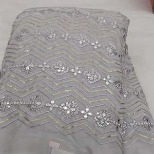 fox Georgette <b>embroidery</b> work fabric make to fancy dress <b>material</b> - Product Image 1