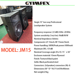 Fabricante de Altavoces, Altavoz Pasivo de Dos Vías y Alta Potencia de 15", Gabinete de Altavoz Individual de 15", Sistema de Audio <span class=keywords><strong>PRO</strong></span> - Product Image 3