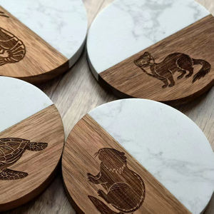 Juego de Posavasos de Mármol Natural Premium, Posavasos de Piedra Hechos a Mano para Decoración de Mesa, Hogar, Hotel, Restaurante - Product Image 1