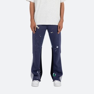 Pantalones de chándal para hombre personalizados de alta calidad, pantalones acampanados informales con cintura elástica, diseño de salpicaduras de pintura de retazos, nueva tela - Product Image 1