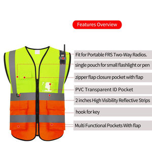 Chaleco de Seguridad de Algodón Ligero, Transpirable y Cómodo, con Múltiples Bolsillos y Alta Visibilidad para Uso Prolongado - Product Image 4