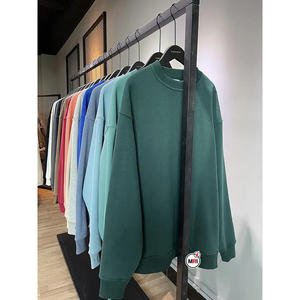 Ropa deportiva de talla grande con estampado de algodón cómoda transpirable personalizada para adultos, forro polar de invierno, cuello redondo, hombros caídos, forro sólido - Product Image 3