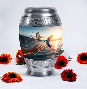 โกศนกฮัมมิงเบิร์ดสำหรับตกแต่งขี้เถ้าของมนุษย์ทันสมัยโกศโลหะขี้เถ้าสำหรับผู้ใหญ่กำหนดเองสำหรับขี้เถ้าศพ - Product Image 5