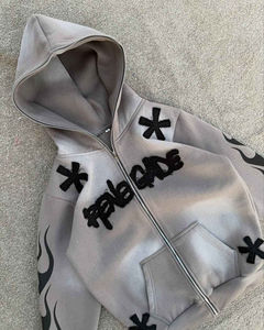 Sweat à capuche pour homme - 100% coton - Veste à capuche brodée 3D - Imperméable - Respirant - Haute qualité - Confortable - Durable - Pour un usage décontracté - Product Image 5