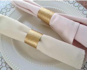 Anneaux de serviette de mariage à paillettes dorées, ronds de serviette de table de fête, ronds de serviette bling - Product Image 4