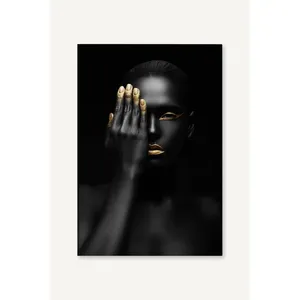Fida Mysterious Woman Portrait with Gold Fingers <b>Canvas</b> Print - Product Image 6