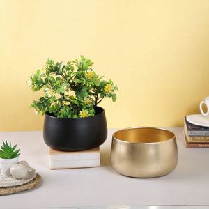 Bombay Greens, maceta ecológica de Metal dorado para interiores y exteriores, diseño elegante para decoración del hogar, sala de estar, escritorio de oficina - Product Image 3