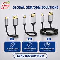 Adaptateur USB tressé plaqué or Type C vers DP 1.4 8K 60Hz pour ordinateur et moniteur de jeu, prix usine, vente en gros ODM