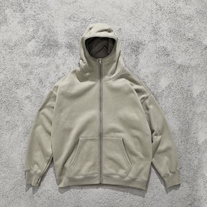 Fabricante personalizado Fleece Cotton Full Zip Up Hoodie Puff Print Acid Washed Hoodies - Product Image 6