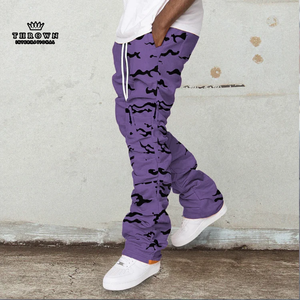 Vente en gros d'usine de pantalons droits rétro hip hop à la mode jeans cargo en denim slim à séchage rapide jeans imprimés streetwear - Product Image 5