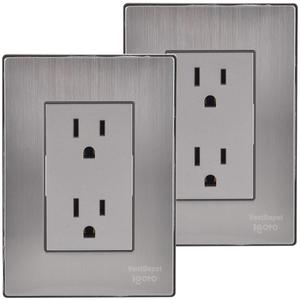 แผ่นโมดูลดูเพล็กซ์, MXINU-002, 2 ชิ้น, หน้าสัมผัสแบบดูเพล็กซ์, 125-250VAC, 15A, 50/60Hz, สีเงิน, สแตนเลส/พีซี - Product Image 1