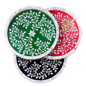 Bandeja de servicio de nácar redonda hecha a mano de lujo de tendencia caliente para Decoración de mesa y decoración de restaurante de Vietnam - Product Image 6