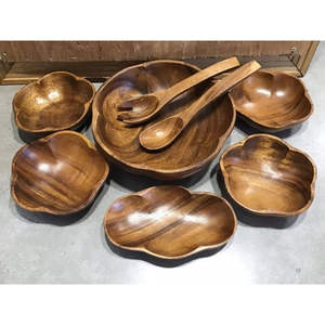Elegante Tazón de Madera Moderno, Ecológico y Hecho a Mano, Diseño Duradero de Primera Calidad para Servir Frutas, Verduras, Juego de Utensilios - Product Image 2