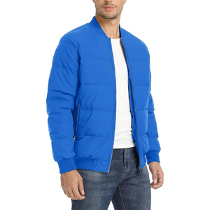 Chaqueta de bombardero acolchada de invierno para hombre, Abrigo acolchado con cierre de cremallera y frente a presión, prendas de vestir informales a prueba de viento - Product Image 4