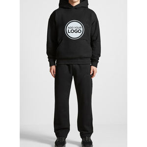 Survêtement pour hommes 2 pièces sweats à capuche décontracté Jogging Gym survêtements hommes 100% coton polaire survêtement commandes en gros survêtement - Product Image 2