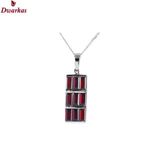 Custom exquisite 925 sterling silver <b>garnet</b> natural gemstone <b>pendant</b> necklace jewelry - Product Image 2