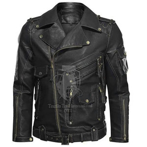 Chaqueta de Motociclismo de Cuero de Primera Calidad, Costuras Superiores, Material de Cuero Genuino, Resistente al Viento, Duradera y Ligera - Product Image 1