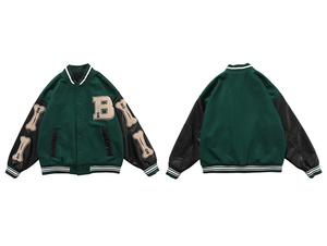 Custom Logo Wool Stand Collar <b>Heated</b> Oversized Varsity <b>Jacket</b> Men Winter High Street - Product Image 3