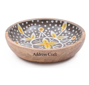 Nuevo Estilo Tazón de Frutas Hecho a Mano, Tazón de Ensalada de Madera con Calcomanía Esmaltada, Artículos para el Hogar, Vajilla, Accesorios de Mesa, Decoración para Bodas, Tazón para Servir - Product Image 4