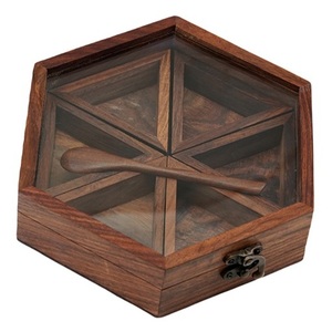 Top Product Best Quality Wedding Home Decorative Dessert Hot New Design Natural Bamboo Pine Wood Storage <b>Box</b> Wooden Spice <b>Box</b> - Product Image 3