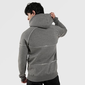 Rigger Hoodie Poches kangourou Poignets côtelés Étiquette tissée personnalisée Coupe ample Streetwear brodé personnalisé Sweats à capuche zippés - Product Image 5