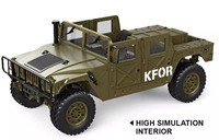 Hengguan HG-P408 Camion RC Hummer Cabriolet 4x4 à l'échelle 1/10, 16 canaux, 2 vitesses, 4 roues motrices, haute simulation, véhicule à toit ouvrant, jouet RTR