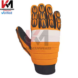 Guantes de Seguridad de Contraste de Color Blanco, Negro y Marrón, Precio de Fábrica, Diseño Superior, Material de Cuero, Guantes de Impacto - Product Image 6