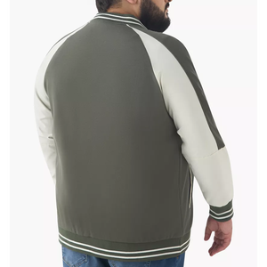 Haute qualité hommes XS Logo personnalisé broderie Patchwork enduit toile à capuche hiver Streetwear collège Baseball veste universitaire - Product Image 3