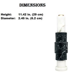 Portavelas de mármol Premium en blanco y negro, incrustaciones de Metal hechas a mano, soporte de vela decorativo de Navidad duradero para uso en la mesa del hogar - Product Image 5