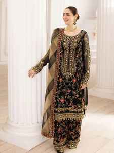 Collection de salwar Patiyala tendance de style Bollywood pour femmes, travail de broderie en géorgette de designer, kurta lehenga pour les fêtes pakistanaises - Product Image 5