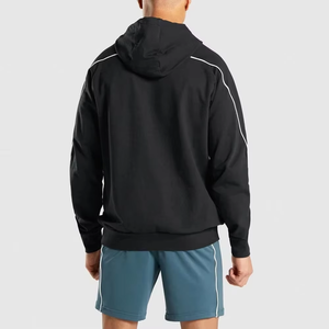 Sudadera con capucha de hombre Moq bajo de ajuste regular de manga larga con logotipo personalizado de alta calidad en Color sólido/venta directa de fábrica Sudadera con capucha cómoda para hombre - Product Image 2