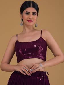 Tela Lehenga étnica morada de primera calidad al por mayor, estilo tradicional para fiestas de todo el año, gran valor para compradores a granel - Product Image 2