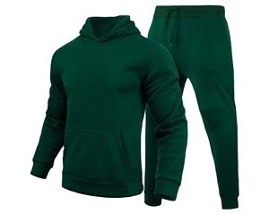 Ropa deportiva con logotipo personalizado de alta calidad, chándales de entrenamiento de lana para gimnasio y Fitness, conjunto de dos piezas para hombre, chándal, traje para correr para hombre - Product Image 3