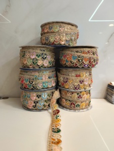 Encaje bordado con cuentas de primera calidad para ropa nupcial y formal, diseño floral 3D con cuentas brillantes y artesanía delicada - Product Image 5