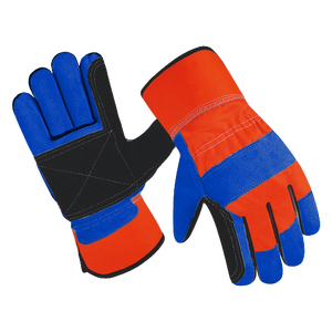 ถุงมือนิรภัยหนังวัวแยกหนังวัว, ถุงมือนิรภัยสำหรับทำงานผ้าฝ้ายฟลูออเรสเซนต์สำหรับคนแคนาดา - Product Image 2