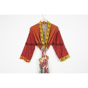 Kimono Elegante de Seda con Estampado Floral Estilo Vintage, Transpirable, con Mangas Largas para Usar en Verano, Invierno y Playa - Product Image 2