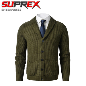 Mens Premium V-neck Heavy Cable Knit Single Breasted Wool/Viscose Button-Up Winter <b>Cardigan</b> <b>Sweater</b> Jacket Front Pocket Warm - Product Image 6