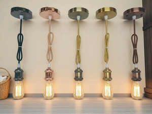 KILYN Suspension industrielle moderne simple en aluminium avec câble de 1 mètre, couleur blanc chaud, douille E26, installation suspendue pour la maison - Product Image 5