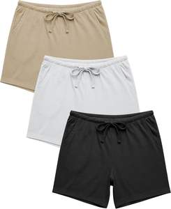 Shorts décontractés d'été pour femmes, mélange de coton, respirant, léger, extensible, taille élastique, mode, gym, entraînement, vêtements de détente, OEM ODM - Product Image 1