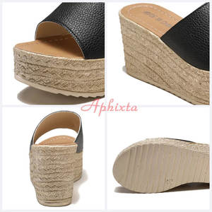 Pantuflas de Plataforma con Punta Abierta Antideslizantes y Cómodas, con Función de Aumento de Altura para Uso en Exteriores, Amortiguación Hecha de Goma PU EVA - Product Image 4