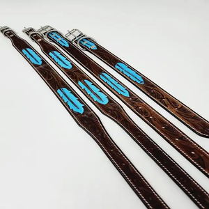 New Design Multifunctional Lightweight <b>Dog</b> Cat Collar Luxurious Genuine <b>Leather</b> Soft Padded Foldable Carving Custom Made PU - Product Image 1