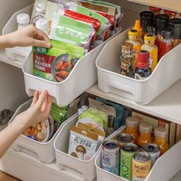 Panier de rangement en plastique pour armoire, bac organisateur de cuisine, panier de rangement pour réfrigérateur, conteneur de rangement pour garde-manger, organisateur domestique