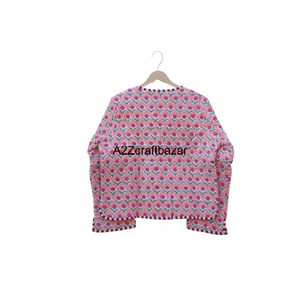 Hecho a mano Vintage mujer Boho Chic chaqueta acolchada patrón Floral algodón Patchwork suave Reversible abrigo de invierno estilo Casual - Product Image 6