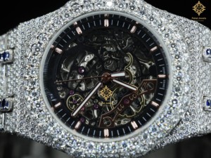 Reloj Mecánico Unisex de Lujo de Acero Inoxidable de Alta Calidad, Estilo Hip Hop con Diamantes Engastados, Diseño Antiguo de Moissanita, Esqueleto - Product Image 3