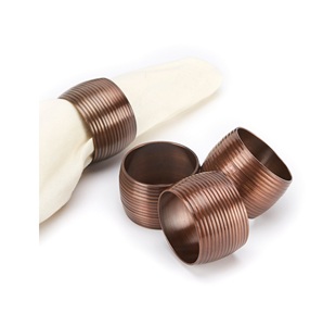 Servilletero para fiesta, mesa decorativa hecha a mano, acabado antiguo, servilletero de Metal pulido brillante para restaurante - Product Image 2