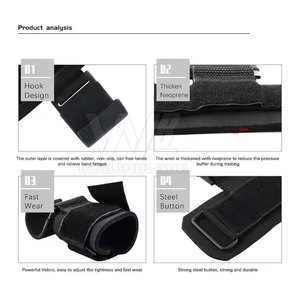 Support de poignet en néoprène pour haltérophilie avec protection de la paume, idéal pour haltères et barres de musculation - Product Image 2
