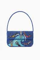 Pochette en verre perlé personnalisée à motif floral tropical, sac à main mexicain Fiesta avec chaîne bandoulière par MS Handicraft
