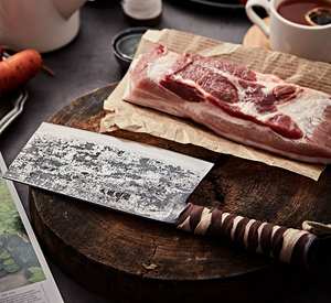 Couteau à découper artisanal en acier inoxydable personnalisé avec manche en cuir, design ambidextre, lame de 7 pouces pour la cuisine et la chasse - Product Image 4